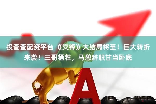 投查查配资平台 《交锋》大结局将至！巨大转折来袭！三哥牺牲，马憩辞职甘当卧底